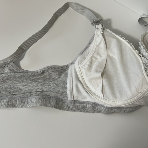 Maternity/Nursing Lave Trim Bra-Gray | Medium - Picture 13 of 15